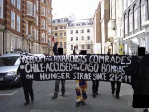 Solidarity Demo in London for the Chilean Anarchist Bomb Case