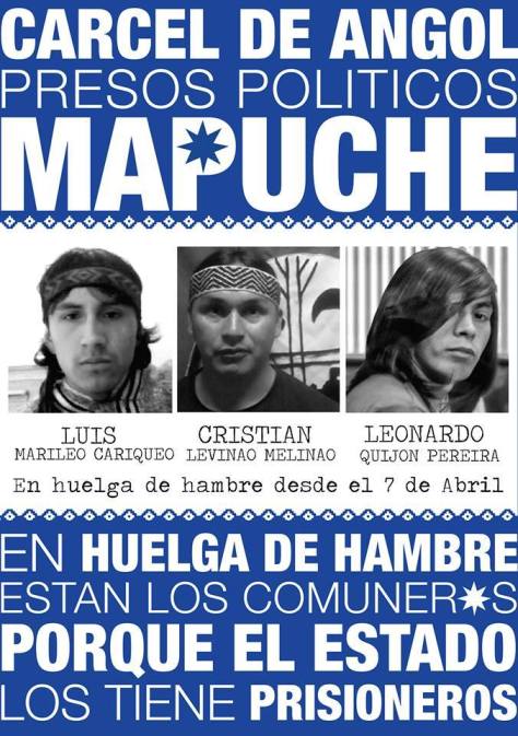 Mapuche Pol.Pris. on hunger strike 2014
